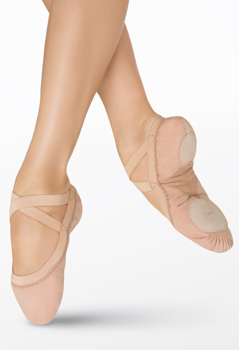 Children Adult Ballet Dance Shoes Canvas Split Sole Pointe Slippers Elastic